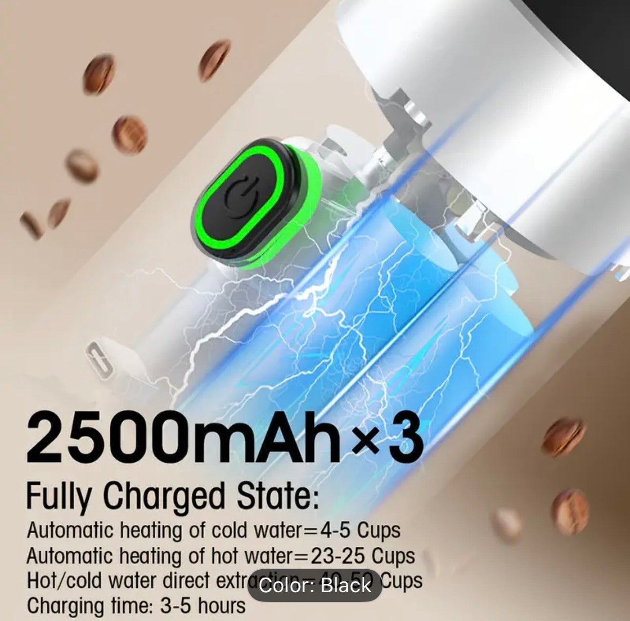 Wireless Portable Coffee Maker Espresso Coffee Maker for Car Home Camping Coffee Maker 3-In-1 Capsule Powder Travel Coffee Maker